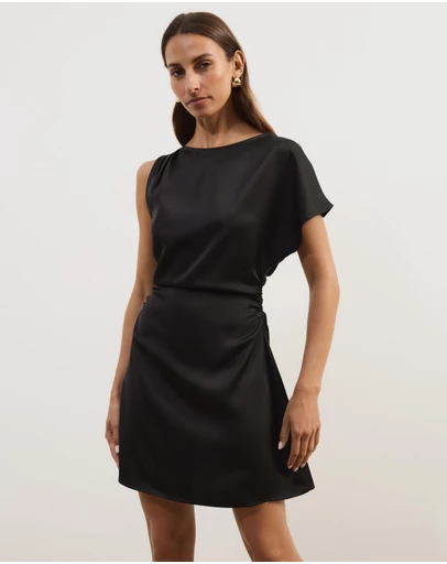 Atmos&Here - Alix Satin Tuck Mini Dress