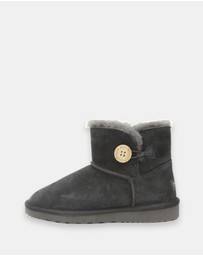 AusWooli Ugg Boots - Cabarita Short Sheepskin Wool Button Boots