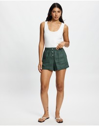 White By FTL - Rhonda Linen Shorts