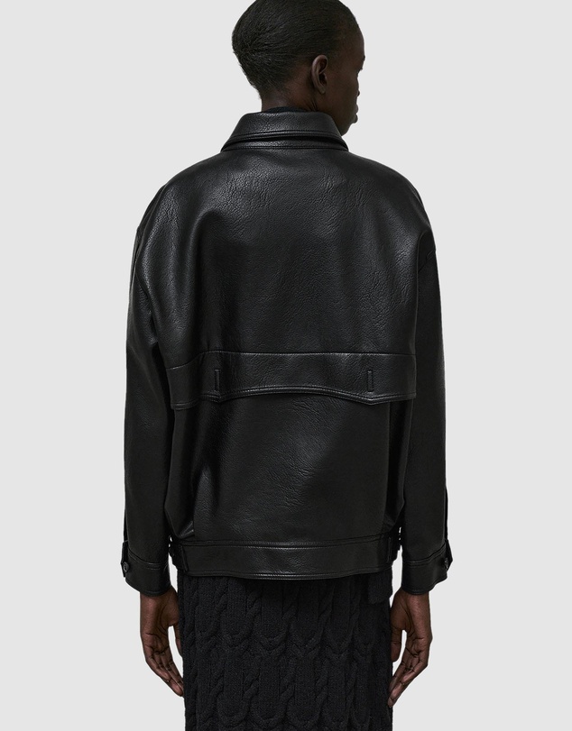 Source Unknown - Vitellino Double Breasted Faux Leather Jacket