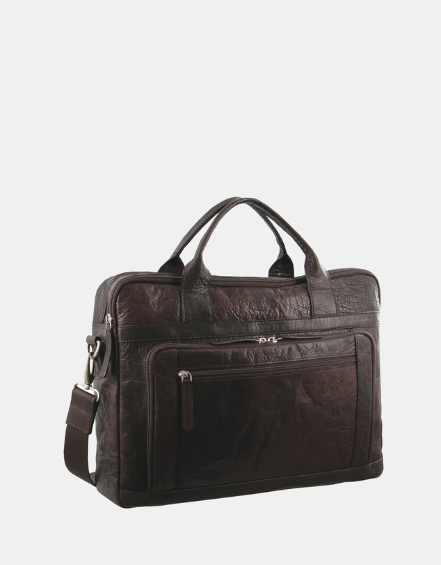 Pierre Cardin - Pierre Cardin Rustic Leather Computer/Business Bag