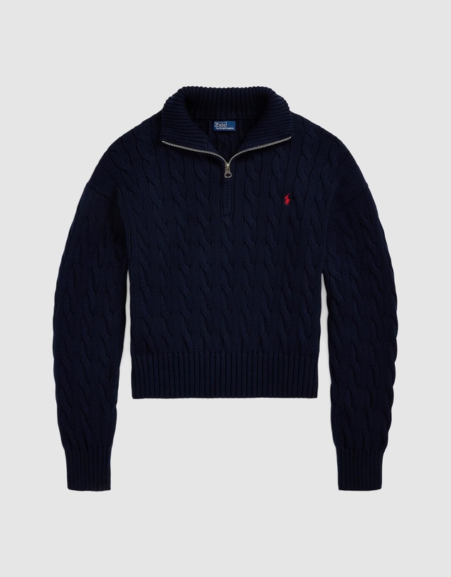 Polo Ralph Lauren - Cable-Knit Cotton Quarter-Zip Sweater