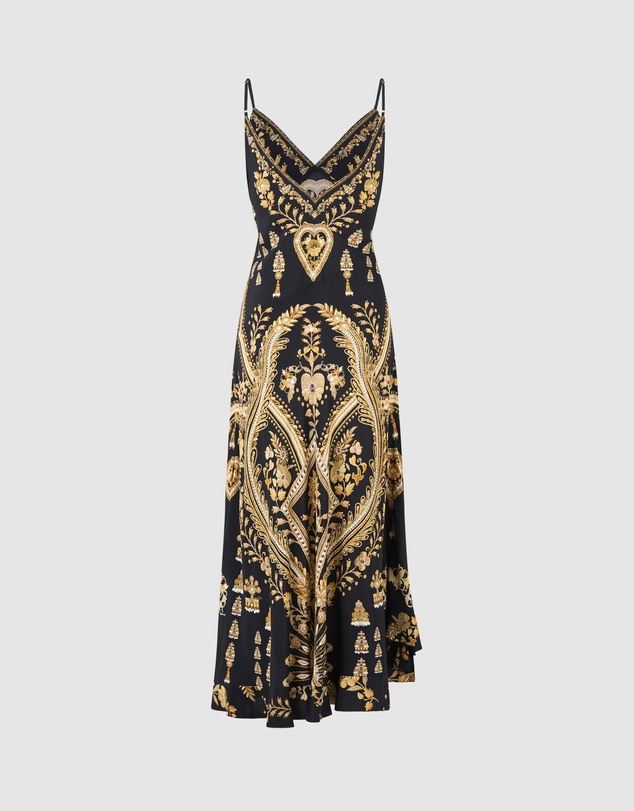 Camilla - Bias Slip Dress With Frill Hem