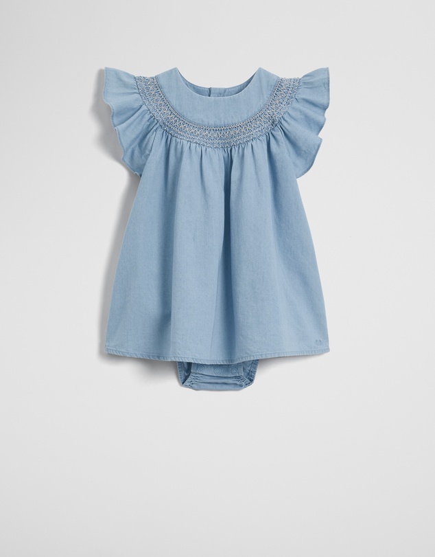 Country Road - Organically Grown Cotton Sleeveless Chambray Romper Dress