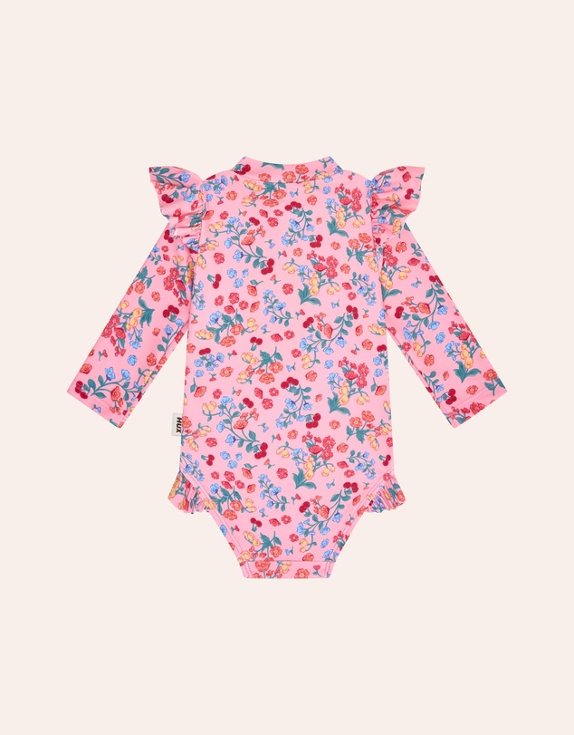 Huxbaby - Fruity Floral Frill Swimsuit - Babies-Teens
