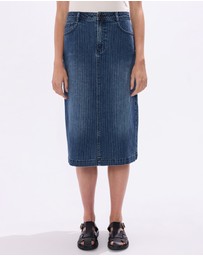 Marcs - Molly Pinstripe Denim Skirt