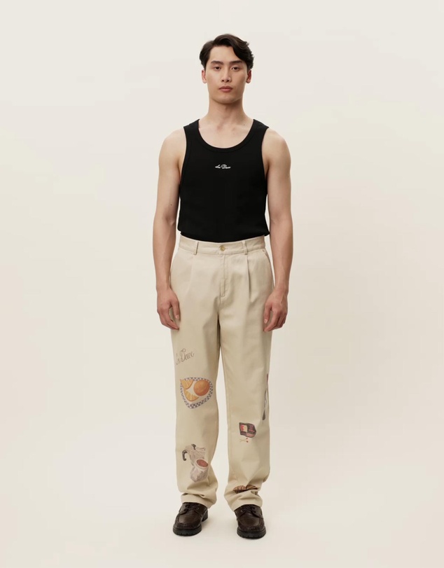 Les Deux - Romeo Pleated AOP Canvas Pants
