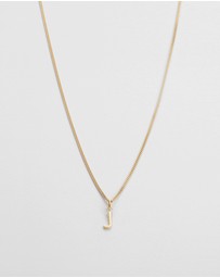 Kirstin Ash - J Outline Initial Necklace
