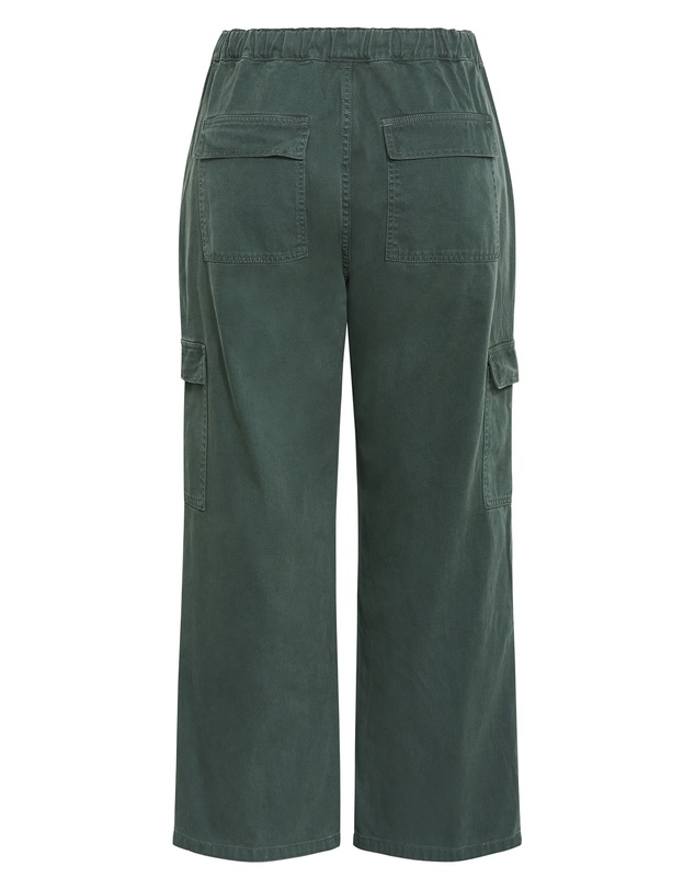 City Chic - Plus size Harley Fit Remi Wide Leg Cargo Jean - dark sage