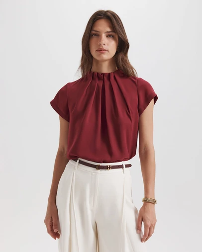 SABA - Willa High Neck Short Sleeve Top