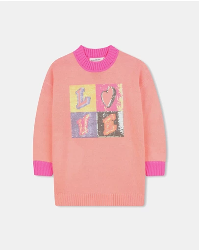 Billieblush - Sequin Love Motif Knitting Dress - Kids-Teens