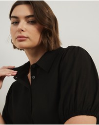 Atmos&Here Curvy - Lola Linen Blend Shirt Dress