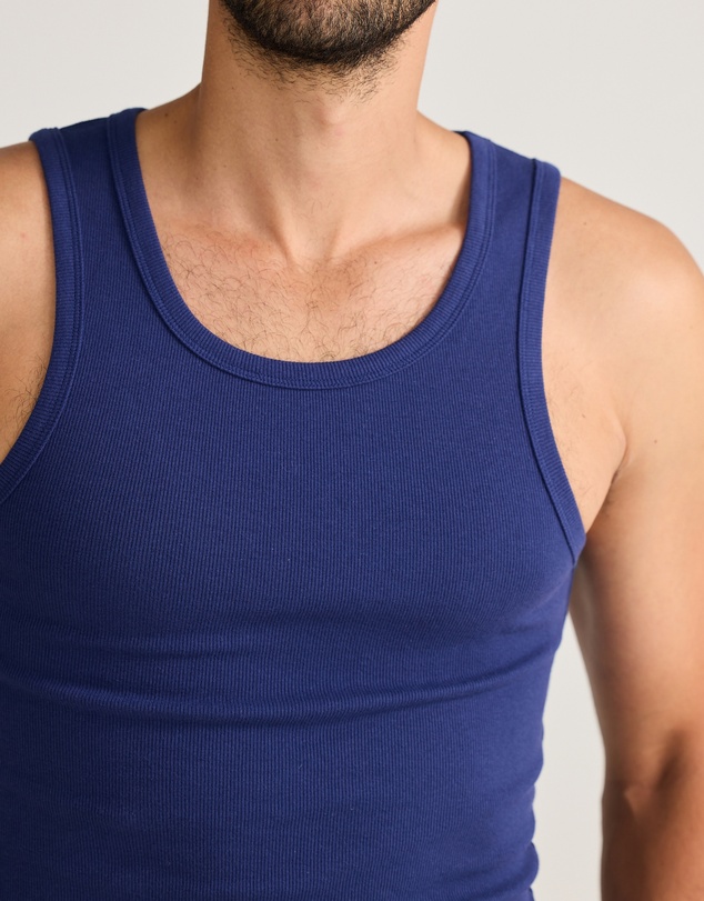 Vacay Swimwear - Rib Singlet Navy