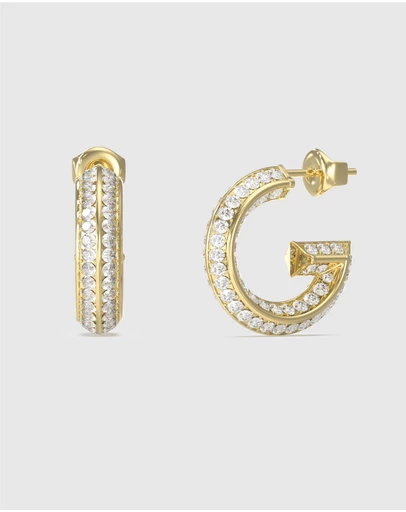 GUESS - Gold-Tone G Crystal Hoop Earrings