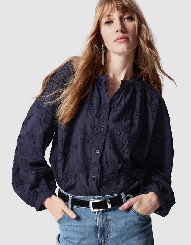 & Other Stories - Voluminous Floral-Appliqué Blouse