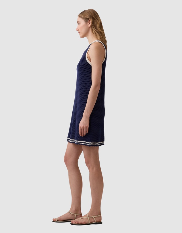 GAP - Sleeveless High Neck Crochet Mini Dress