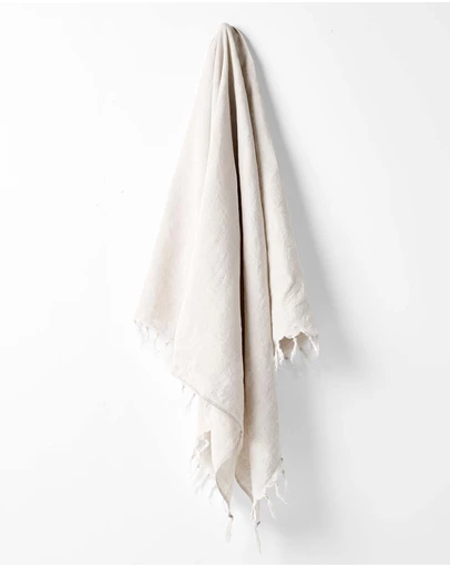Aura Home - Linen Fringe Throw