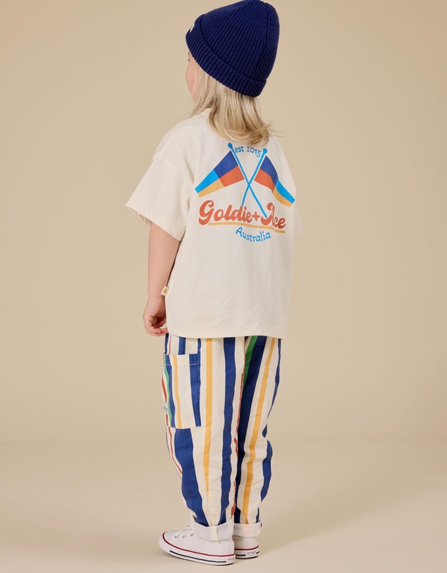 Goldie + Ace - 90s Bold Stripe Kit Denim Pocket Pants - Babies-Kids
