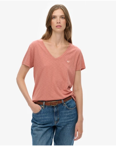 Superdry - Studios Slub Embroidered Vee Tee