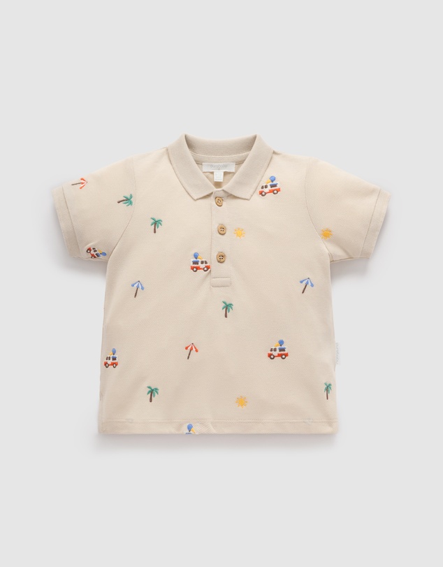 Purebaby - Resort Embroidered Polo -Kids-Babies