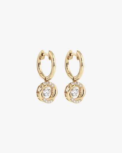 Michael Hill - Lume Lab Swirl Huggie Earrings with 0.60 Carat TW of Laboratory-Grown Diamonds in 10kt Yellow Gold