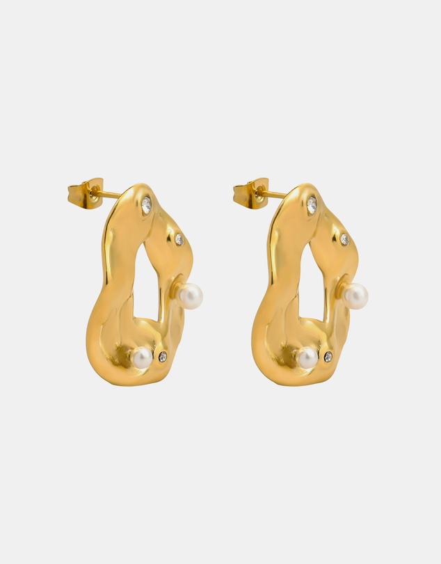 Zoe Olivia - Waterproof Opaline Hammered Stud Earrings