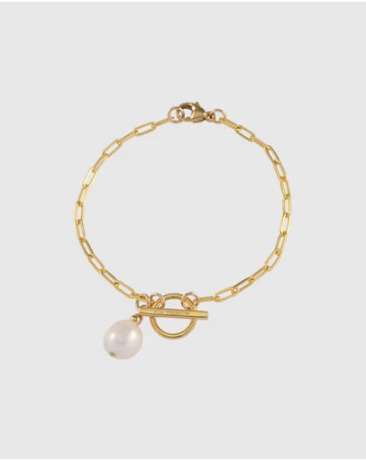 Von Treskow - Fine Clip Chain Bracelet with Pearl