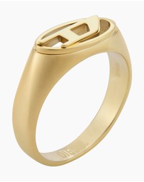 Diesel - Oval D Logo Gold Tone Ring