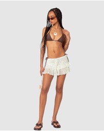 EDIKTED - Ruffled Crochet Mini Skirt