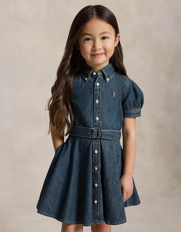 Polo Ralph Lauren - Belted Indigo Denim Shirt Dress - Babies-Kids