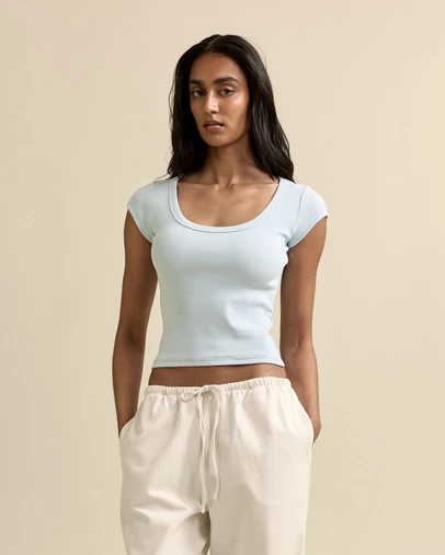 MVN - Ribbed Scoop Neck Top