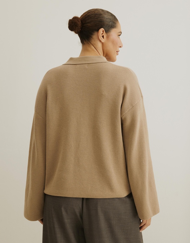 Atmos&Here Curvy - Jay Relaxed Rib Cardigan