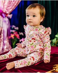 Fleur Harris - 'Toadstool' Precious Frill Coverall in Apricot