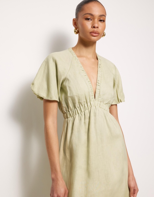 AERE - Tyrah Linen Midi Dress