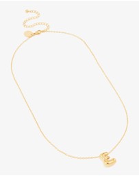 Lovisa - Waterproof Gold Plated Stainless Steel Large Bubble Letter E Necklace