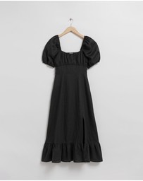 & Other Stories - Puff Sleeve Linen Midi Dress
