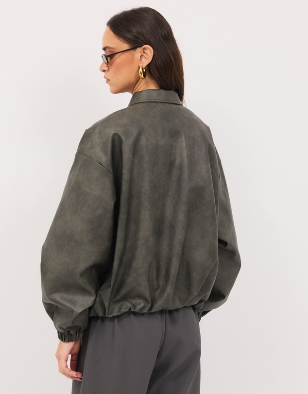 Calli - Hayden Polyurethane Bomber Jacket