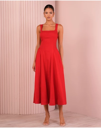 Azzurielle - Taubie Full Skirt Midi Dress