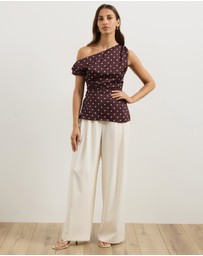 Atmos&Here - Lowen Satin Off Shoulder Top