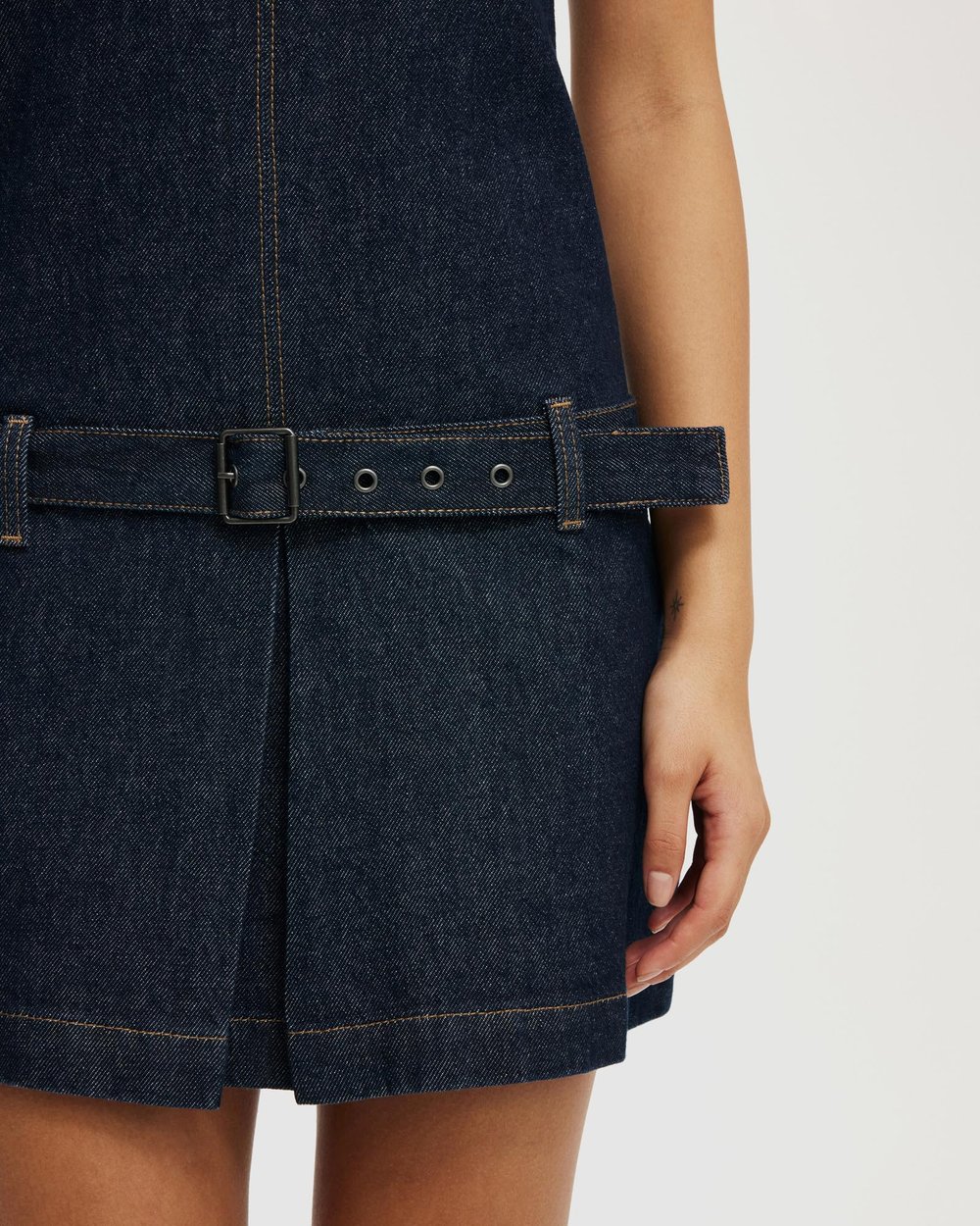 Luisa Belted Denim Mini Dress by Cotton On Online | THE ICONIC | Australia
