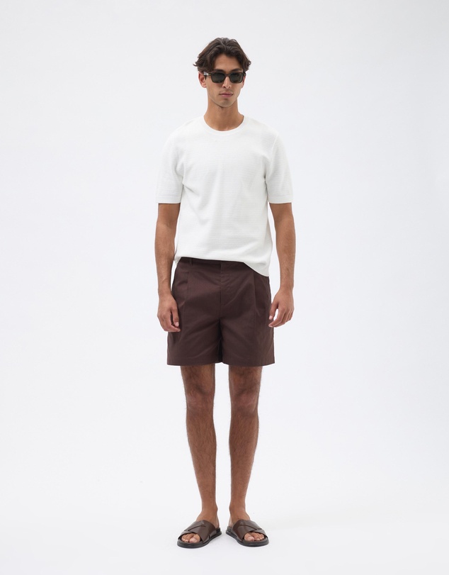 AERE - Leon Pleated Linen Blend Shorts