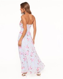 Petal & Pup - Vegas Strapless Maxi Dress - Blue Floral