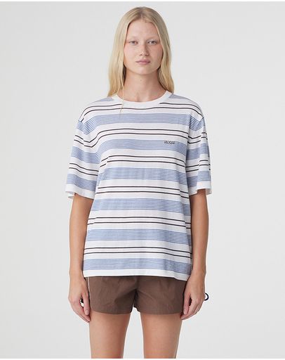 White & Blue Retro Stripe