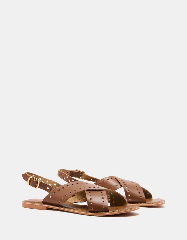 Just Because - Malita Leather Slingback Sandals