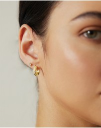 Ania Haie - Ania Haie Gold Small Chubby Sparkling Huggie Hoop Earrings