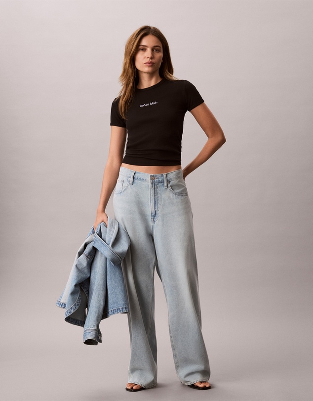 Calvin Klein Jeans - Contour Rib Logo Cropped Tee