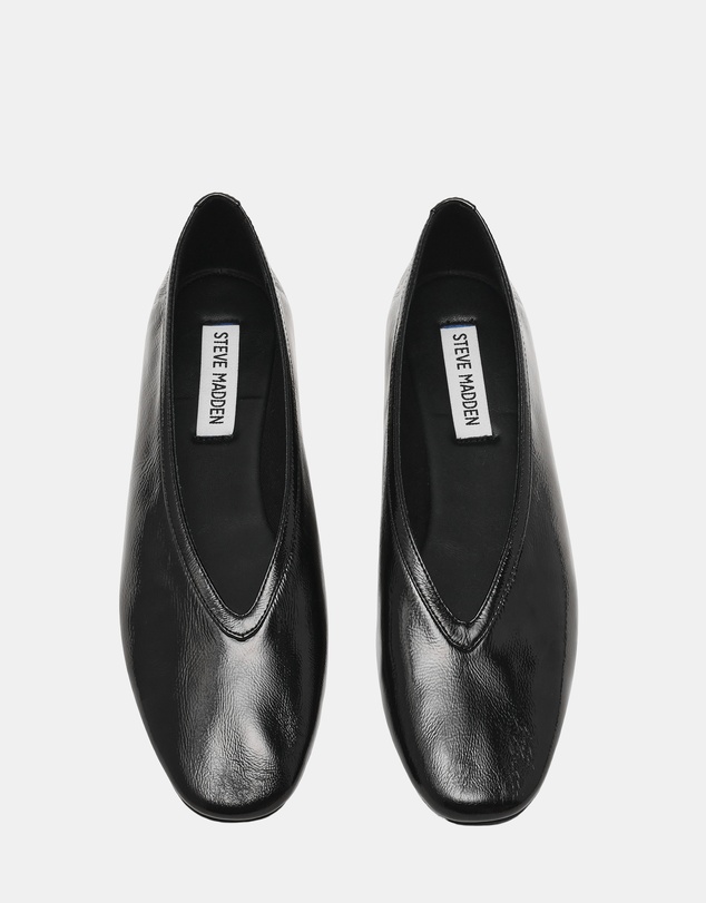 Steve Madden - Leni Black Leather Flats