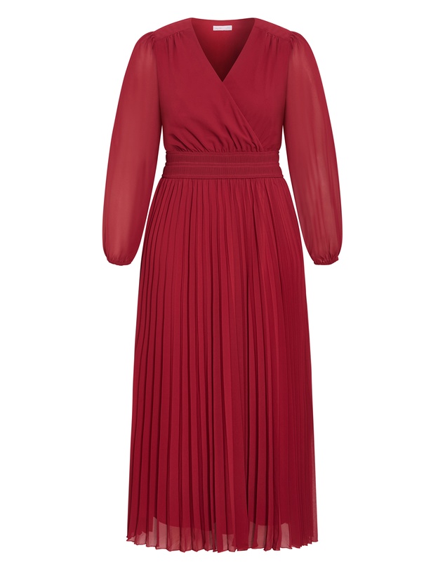 City Chic - Plus size Georgina Pleat Maxi Dress - sienna