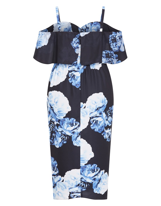 City Chic - Gina Print Off Shoulder Dress