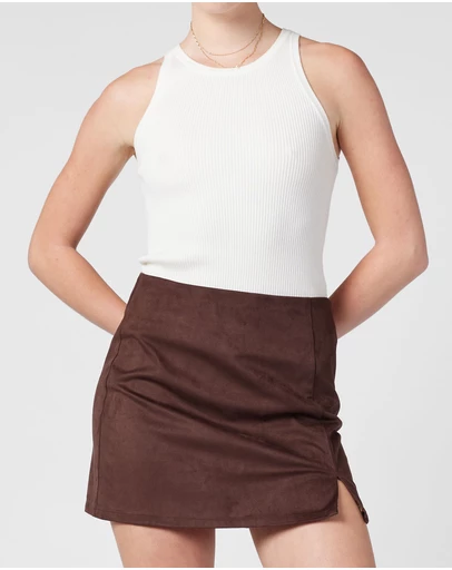 MVN - Faux Suede Mini Skirt